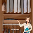 Ver imagem 7 de Guarda Roupa Casal Ele e Ela 8 Portas Jatobá/areia com Pés - Santos Andirá