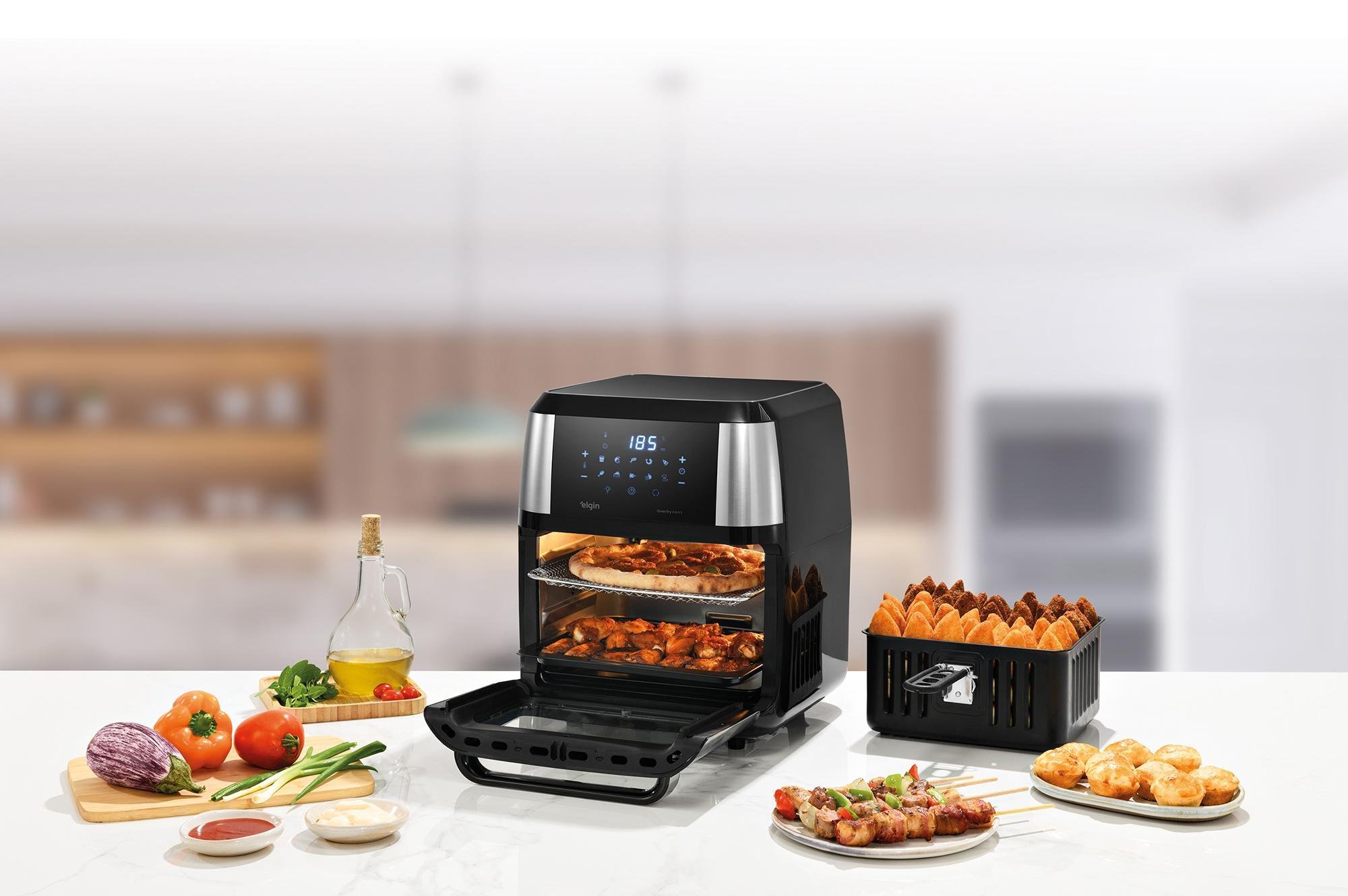 Fritadeira Eletrica Airfryer Elgin Oven Fry 4 em 1 12l 1800w - 7