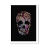 Quadro Decorativo Caveira Mosaico Colorio - 23x16,25cm (Moldura caixa em laca branca) - Arte Maníaco - 1