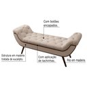 Ver imagem 3 de Puff Recamier Veneza 1,95cm para Quarto em Linho Rústico Bege - Larbelle