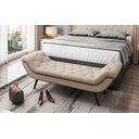 Ver imagem 1 de Puff Recamier Cisne 1,95cm para Quarto em Linho Rústico Bege - Larbelle