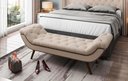 Ver imagem 1 de Puff Recamier Veneza 1,95cm para Quarto em Linho Rústico Bege - Larbelle