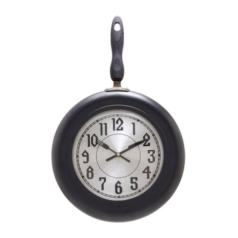 Relógio de Parede Frigideira Preta 48cm Paris Luz