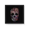 Quadro Decorativo em Tela Canvas Caveira Mosaico Colorio - 30x30cm (Moldura caixa em laca preta) - A - 1