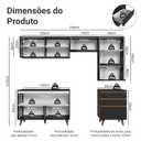 Ver imagem 6 de Armário de Cozinha Completa 250cm Preto Reims Madesa 08