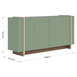 Aparador para Sala Buffet Ambiente Copacabana Hortelã Amêndoa - Colibri - 2