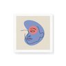 Quadro decorativo com moldura caixa branca em Tela Canvas - Rosto Roxo e Vermelho - 30x30cm - Arte M - 1