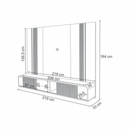 Home Suspenso Painel P/ Tv até 85" Empire Hb Móveis - Cinamono/off White - 2