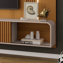 Home Suspenso Painel P/ Tv até 85" Empire Hb Móveis - Cinamono/off White - 6