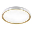 Ver imagem 1 de Plafon Moderno Branco e Dourado 28cm Led 18w 3 em 1 Bivolt 15708-pl