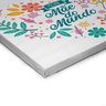 Quadro decorativo com moldura caixa branca em Tela Canvas - Melhor Mãe do Mundo Coração Floral - 30x - 2