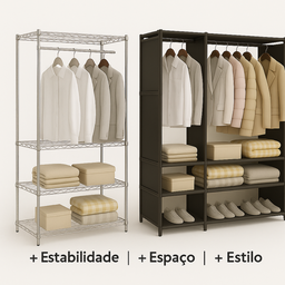 Guarda-roupa Organizador com 3 Colunas - 6