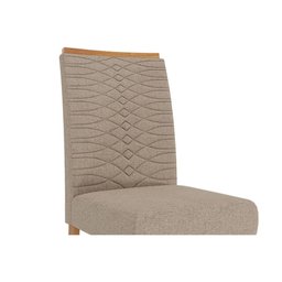 Cadeira Sala de Jantar Clarice Wood Kit 2 Un Madeirado/suede Joli Capuccino - Cimol - 5