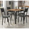 Conjunto Mesa de Jantar Tubular com 4 Cadeiras Malva Tampo Bp 91x68cm 151 Preto Fosco Assento Platin - 1