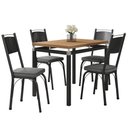 Ver imagem 2 de Conjunto Mesa de Jantar Tubular com 4 Cadeiras Malva Tampo Bp 91x68cm 151 Preto Fosco Assento Platin