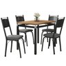 Conjunto Mesa de Jantar Tubular com 4 Cadeiras Malva Tampo Bp 91x68cm 151 Preto Fosco Assento Platin - 2