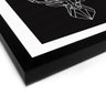 Quadro Decorativo Tela Canvas Cervo Geométrico Borda Branca - 32,5x23cm (Moldura caixa laca preta) - - 2