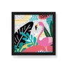 Quadro Decorativo Tropicalia Flamingo - 50x50cm (Moldura caixa em laca preta) - Arte Maníacos - 1