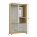 Ver imagem 5 de Cômoda 868 4 Gavetas e 1 Porta com Guarda Roupa Solteiro Córdoba 2 Portas Damasco Off White -