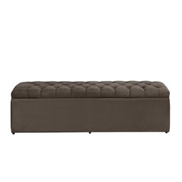 Calçadeira Baú Imperatriz 100 cm Suede Marrom Claro - 1