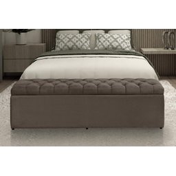 Calçadeira Baú Imperatriz 100 cm Suede Marrom Claro - 2