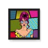 Quadro Decorativo PWR GRL Pop Art - 50x50cm (Moldura caixa em laca preta) - Arte Maníacos - 1