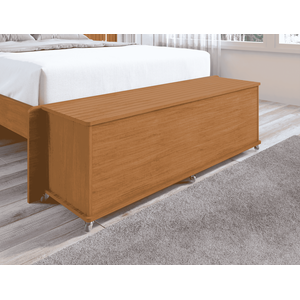 Recamier Banco Baú Ripado Sapateira Casal Luca - 3 Cores:cedro
