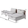 Sofá Dream Box Chaise com Puff 3,00m em Boucle Alaska Cinza e Corino Durango Terracota - Home Mobily - 4
