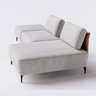 Sofá Dream Box Chaise com Puff 3,00m em Boucle Alaska Cinza e Corino Durango Terracota - Home Mobily - 6