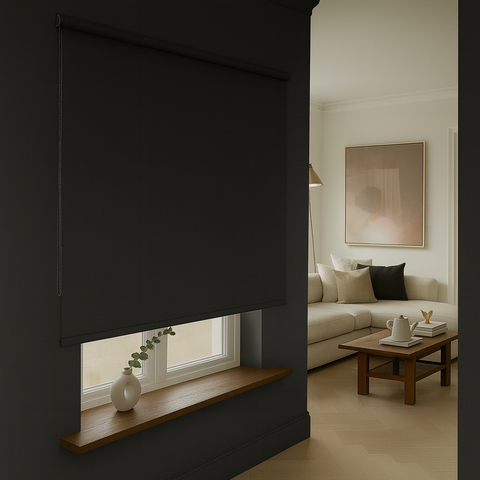 Cortina Persiana Rolo Blackout 100 X 100 Cm Janela do Quarto Cor:preto