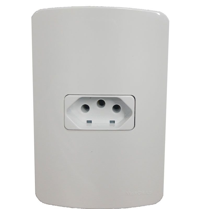 Conjunto 4×2 Linha B3 Branco sleek MarGirius 4x2" B3 1 Tomada 2P+T 20 A + tomada USB 1A separadas - 1