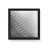Quadro Decorativo Optical Linhas Ondas - 50x50cm (Moldura em laca preta) - Arte Maníacos - 1