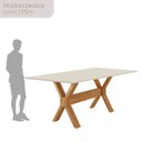 Ver imagem 5 de Conjunto de Mesa Jantar Bellini Tampo 180cm Laqueado Canto Moeda 6 Cadeiras Off White Quartzo/Imbuia Natural/Cinamomo Imbuia/Laquea Marrom