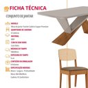 Ver imagem 7 de Mesa de Jantar Yasmin 180cm Tampo Mdf Vidro Canto Copo com 6 Cadeiras Copper Premium