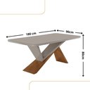 Ver imagem 2 de Mesa de Jantar Yasmin 180cm Tampo Mdf Vidro Canto Copo com 6 Cadeiras Copper Premium