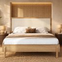 Ver imagem 3 de Cama Casal Queen com Cabeceira Palhinha 158cm Moss A03 Hanover - Lyam Decor