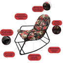 Ver imagem 2 de Cadeira Balanço Sossego Almofada Impermeável Pés C/ Proteção:floral Hibisco