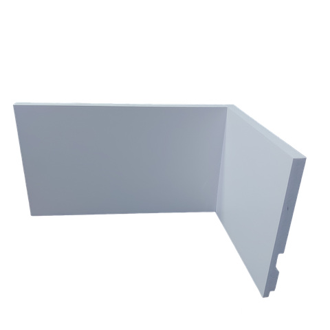 Kit 10 Barras de Rodapé de Poliestireno 12cm de Altura Liso Branco (12x1x240cm) - Formix 3d