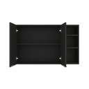 Ver imagem 3 de Armário Suspenso de Parede Aéreo Embutido Cozinha Multiuso Nicho Organizador 2 Portas Ópera - Preto