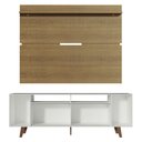 Ver imagem 7 de Rack Madesa Cancun com Pés e Painel para Tv até 65 Polegadas - Branco/rustic 095z