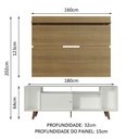 Ver imagem 3 de Rack Madesa Cancun com Pés e Painel para Tv até 65 Polegadas - Branco/rustic 095z