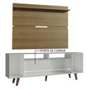 Ver imagem 5 de Rack Madesa Cancun com Pés e Painel para Tv até 65 Polegadas - Branco/rustic 095z