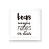 Quadro Decorativo Boas Energias Fundo Branco - 50x50cm (Moldura em laca branca) - Arte Maníacos - 1