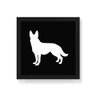 Quadro Decorativo Silhueta Pastor Alemão - 50x50cm (Moldura em laca preta) - Arte Maníacos - 1