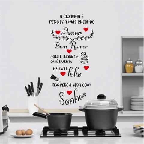 Adesivo Frase A cozinha é pequena mas cheia de amor
