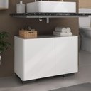 Ver imagem 2 de Gabinete Armário de Banheiro 62,5cm 2 Portas com Pés Multimóveis Mp5046 Branco/preto Branco/preto