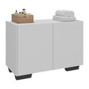 Ver imagem 1 de Gabinete Armário de Banheiro 62,5cm 2 Portas com Pés Multimóveis Mp5046 Branco/preto Branco/preto