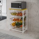 Ver imagem 1 de Fruteira com Suporte para Micro-ondas Barcelona Aço Branco Cesto Cobre Tampo Canela