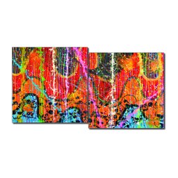 Conjunto com 2 Lindos Quadro Decorativo Originais Pintados a Mão Medindo 73x136 Cm - 3