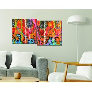 Conjunto com 2 Lindos Quadro Decorativo Originais Pintados a Mão Medindo 73x136 Cm